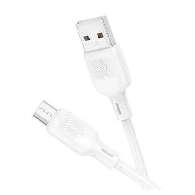 Кабель синхронизации Borofone BX113 Silicone 2.4A USB-A to Micro - USB 1м White (35594_3346757)