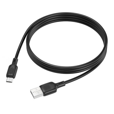 Кабель синхронизации Borofone BX113 Silicone 2.4A USB-A to Micro - USB 1 м Black (35594_3346758)