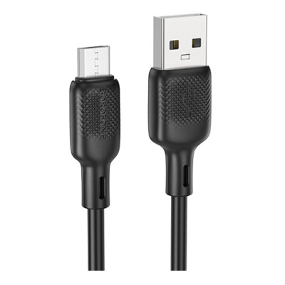Кабель синхронізації Borofone BX113 Silicone 2.4A USB-A to Micro - USB 2 м Black (35595_3346759)