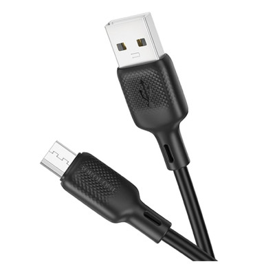 Кабель синхронізації Borofone BX113 Silicone 2.4A USB-A to Micro - USB 2 м Black (35595_3346759)