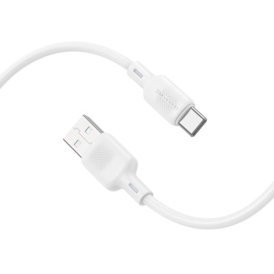 Кабель синхронізації Borofone BX113 Silicone 3A USB-A to Type-C 1 м White (35596_3346760)