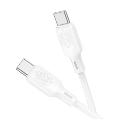 Кабель синхронизации Borofone BX113 Silicone 60W/3A Type-C to Type-C 1 м White (35601_3347268)