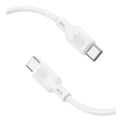 Кабель синхронізації Borofone BX113 Silicone 60W/3A Type-C to Type-C 1 м White (35601_3347268)