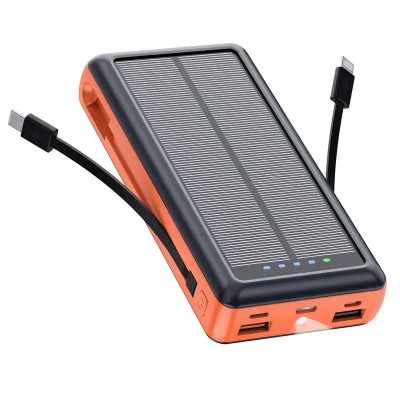 Зарядний пристрій на сонячних батареях No Brand Powerbank 20000 mAh із ліхтариком (2431313731)