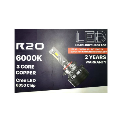 Комплект світлодіодних ламп HeadLight R20 HB4 9006 100W Canbus 6000K 12/24V Комплект світлодіодних ламп HeadLight R20 HB4 9006 100W Canbus 6000K 12/24V