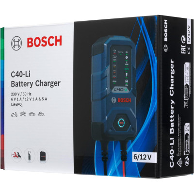 Зарядний пристрій для акумуляторів Bosch C40-Li 6/12V 5A (0189921040) Зарядний пристрій для акумуляторів Bosch C40-Li 6/12V 5A (0189921040)