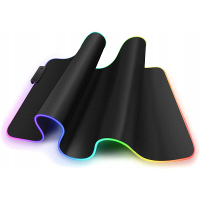 Коврик для игровой мышки и клавиатуры с подсветкой Feel Fit RGB 80x30 см Черный (21121)