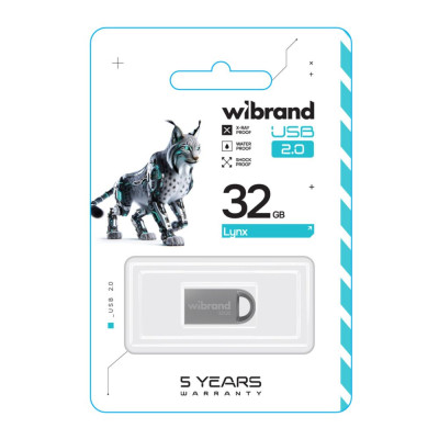Флеш память USB Wibrand 32 GB Lynx USB 2.0 Silver (36706_3608925) Флеш память USB Wibrand 32 GB Lynx USB 2.0 Silver (36706_3608925)