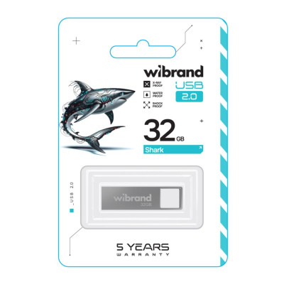 Флеш память USB Wibrand 32 GB Shark USB 2.0 Silver (36708_3608927) Флеш память USB Wibrand 32 GB Shark USB 2.0 Silver (36708_3608927)