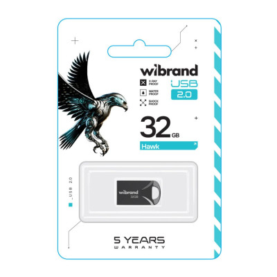 Флеш пам'ять USB Wibrand 32 GB Hawk USB 2.0 Black (36709_3608928) Флеш пам'ять USB Wibrand 32 GB Hawk USB 2.0 Black (36709_3608928)