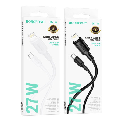 Кабель синхронізації Borofone BX111 PD27W/3A Type-C to Lightning 1 м White (35624_3462263) Кабель синхронізації Borofone BX111 PD27W/3A Type-C to Lightning 1 м White (35624_3462263)