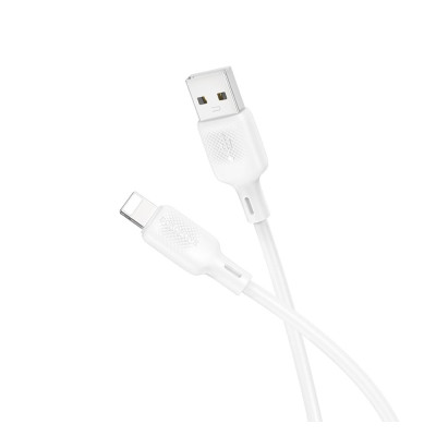 Кабель синхронізації Borofone BX113 Silicone 2.4A USB-A to Lightning 1 м White (35582_3346744)