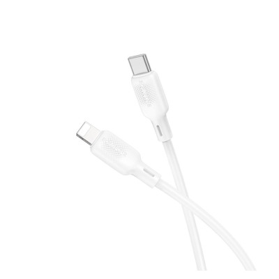 Кабель синхронизации Borofone BX113 Silicone PD27W/3A Type-C to Lightning 1 м White (35599_3346764)