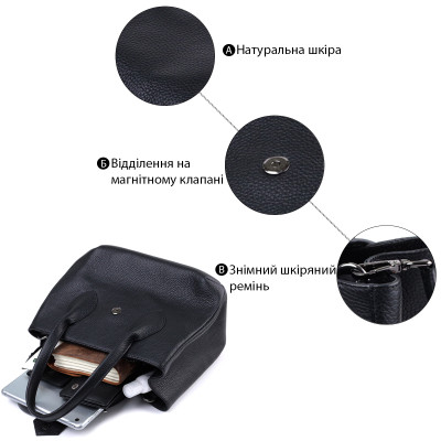 Сумка женская с двумя ручками SHVIGEL 22829 26,5х20,5х13,5 см Черный Сумка женская с двумя ручками SHVIGEL 22829 26,5х20,5х13,5 см Черный