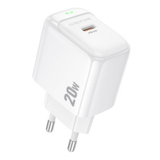 Мережевий зарядний пристрій Borofone BAS43A Type-C PD/QC 20W 100-240V AC 50/60Hz 0.6A White (35134_3345025)