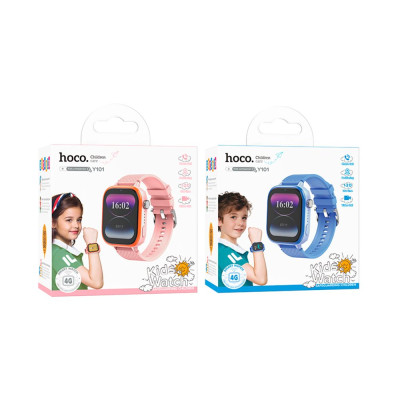 Детские смарт часы Hoco Y101 Сhildren Smart Watch 4G GPS 680mAh/Android 8.1 IP65 Blue