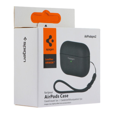 Футляр із нейлоновим шнурком Spigen Leather Armor Airpods Pro Black (35261_3345599) Футляр із нейлоновим шнурком Spigen Leather Armor Airpods Pro Black (35261_3345599)