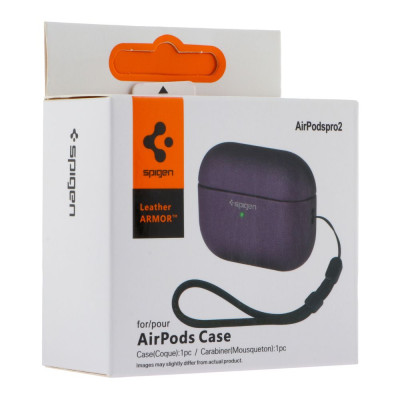 Футляр із нейлоновим шнурком Spigen Leather Armor Airpods Pro Purple (35261_3345602) Футляр із нейлоновим шнурком Spigen Leather Armor Airpods Pro Purple (35261_3345602)
