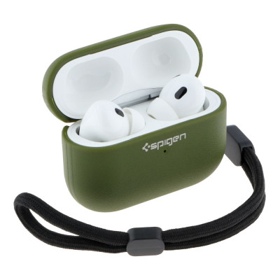 Футляр із нейлоновим шнурком Spigen Leather Armor Airpods Pro 2 Pitch Green (35262_3345603) Футляр із нейлоновим шнурком Spigen Leather Armor Airpods Pro 2 Pitch Green (35262_3345603)
