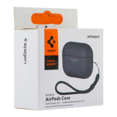 Футляр із нейлоновим шнурком Spigen Leather Armor Airpods Pro 2 Blue (35262_3345605) Футляр із нейлоновим шнурком Spigen Leather Armor Airpods Pro 2 Blue (35262_3345605)