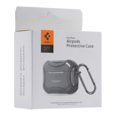 Футляр с карабином Spigen DuraPro Flex Airpods 1/ Airpods 2 Grey (35267_3345635) Футляр с карабином Spigen DuraPro Flex Airpods 1/ Airpods 2 Grey (35267_3345635)