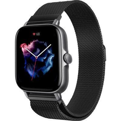 Ремешок миланская петля для BeWatch Amazfit GTS 3 20 мм Черный (1010201.A11)