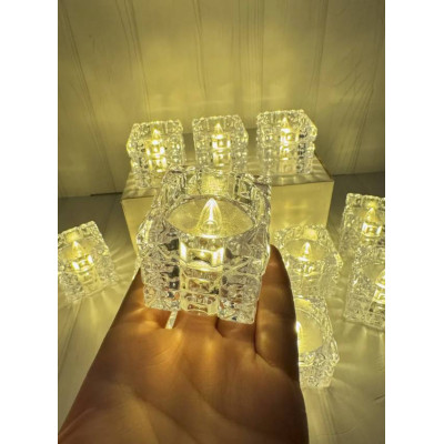 Набор декоративных LED-свечей No Brand Квадрат 12 шт Белый (2104618455) Набор декоративных LED-свечей No Brand Квадрат 12 шт Белый (2104618455)