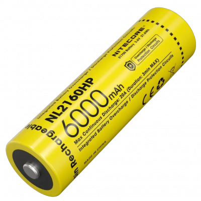 Аккумулятор Nitecore 21700 NL2160HP 6000mAh Li-Ion 3.6V Желтый (2464808195)