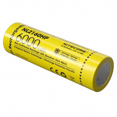 Аккумулятор Nitecore 21700 NL2160HP 6000mAh Li-Ion 3.6V Желтый (2464808195)