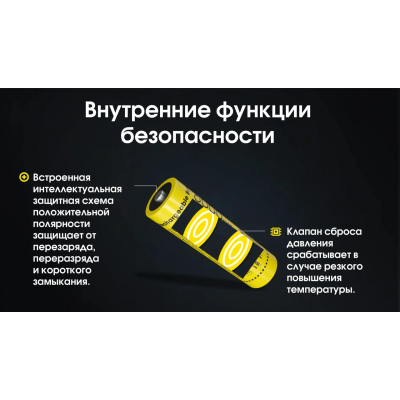 Аккумулятор Nitecore 21700 NL2160HP 6000mAh Li-Ion 3.6V Желтый (2464808195)
