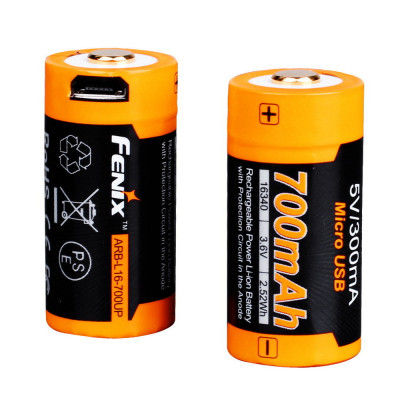 Акумулятор з зарядкою Fenix 16340 700 UP mAh Li-ion micro-USB (2468048140) Акумулятор з зарядкою Fenix 16340 700 UP mAh Li-ion micro-USB (2468048140)
