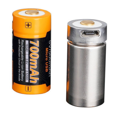 Акумулятор з зарядкою Fenix 16340 700 UP mAh Li-ion micro-USB (2468048140) Акумулятор з зарядкою Fenix 16340 700 UP mAh Li-ion micro-USB (2468048140)