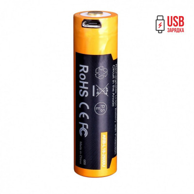 Аккумулятор с зарядкой Fenix 18650 2600 mAh micro-usb Черно-желтый (2471461807) Аккумулятор с зарядкой Fenix 18650 2600 mAh micro-usb Черно-желтый (2471461807)