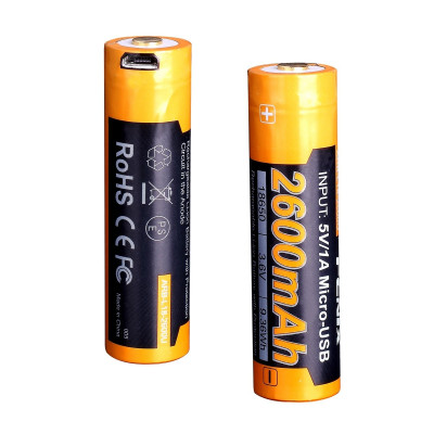 Аккумулятор с зарядкой Fenix 18650 2600 mAh micro-usb Черно-желтый (2471461807) Аккумулятор с зарядкой Fenix 18650 2600 mAh micro-usb Черно-желтый (2471461807)