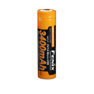 Аккумулятор с зарядкой Fenix 18650 3400mAh 3.6V micro-USB Черно-желтый (2472301962)