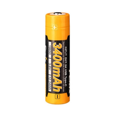 Аккумулятор Fenix 18650 3400mAh 3.6V Li-ion Type-C Черно-желтый (2472328002)
