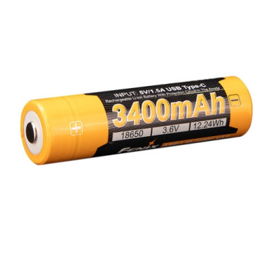 Аккумулятор Fenix 18650 3400mAh 3.6V Li-ion Type-C Черно-желтый (2472328002) Аккумулятор Fenix 18650 3400mAh 3.6V Li-ion Type-C Черно-желтый (2472328002)
