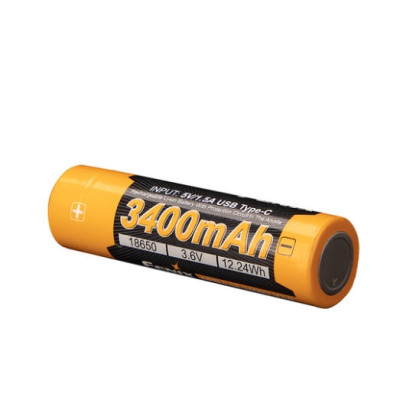 Аккумулятор Fenix 18650 3400mAh 3.6V Li-ion Type-C Черно-желтый (2472328002) Аккумулятор Fenix 18650 3400mAh 3.6V Li-ion Type-C Черно-желтый (2472328002)