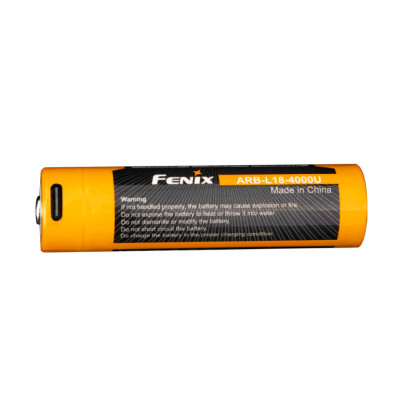 Аккумулятор с зарядкой Fenix 18650 ARB-L18-4000U Type-C Черно-желтый (2472540216)