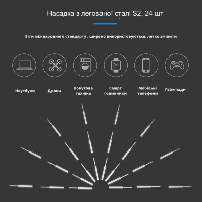 Электрическая смарт отвертка с аккумулятором Kingsdun 28в1 Silver (КС-882039) Электрическая смарт отвертка с аккумулятором Kingsdun 28в1 Silver (КС-882039)