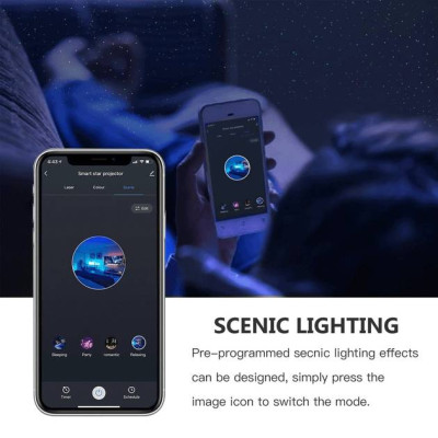 Лазерный проектор ночник звездного неба Inspire WD028 WIFI APP Black Лазерный проектор ночник звездного неба Inspire WD028 WIFI APP Black