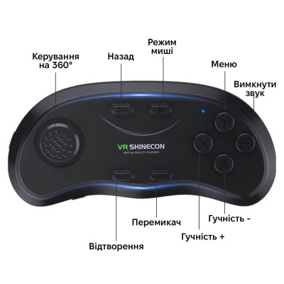 Окуляри віртуальної реальності та джостік Shinecon SC-G02ED-Box SC-B01 Black Окуляри віртуальної реальності та джостік Shinecon SC-G02ED-Box SC-B01 Black