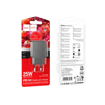 Зарядний пристрій Hoco CS24A PPS 3.3-11V 2.75A PD/QC 20W 1USB-C Black (35884_3605554) Зарядний пристрій Hoco CS24A PPS 3.3-11V 2.75A PD/QC 20W 1USB-C Black (35884_3605554)