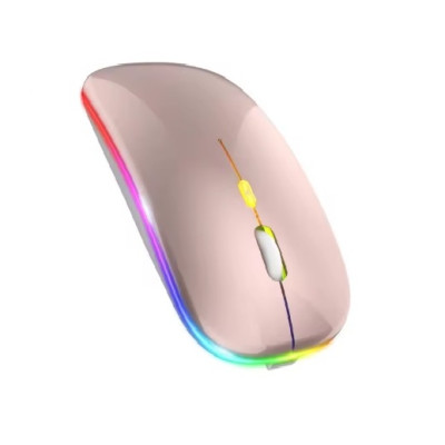 Мишка комп'ютерна Macarone безшумна перезаряджаєма Bluetooth USB Рожевий (SH0000318)