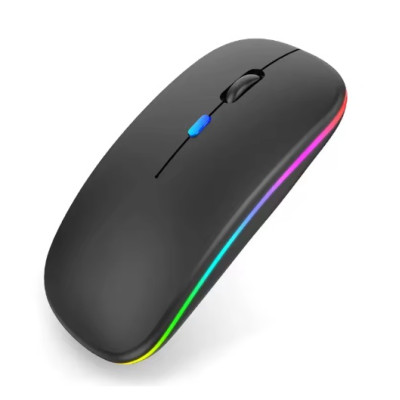 Мишка комп'ютерна Macarone безшумна перезаряджаєма Bluetooth USB Чорний (SH0000319)