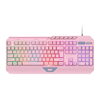 Игровая клавиатура проводная 2E Gaming KG315 USB-A EN/RU RGB Розовый