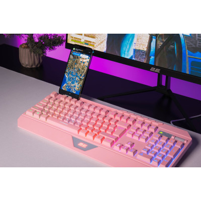 Игровая клавиатура проводная 2E Gaming KG315 USB-A EN/RU RGB Розовый Игровая клавиатура проводная 2E Gaming KG315 USB-A EN/RU RGB Розовый