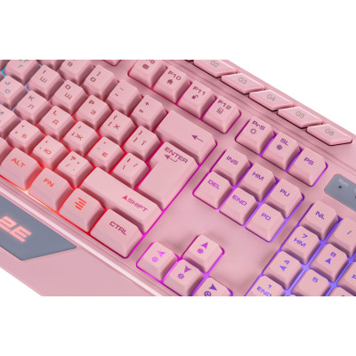 Игровая клавиатура проводная 2E Gaming KG315 USB-A EN/RU RGB Розовый Игровая клавиатура проводная 2E Gaming KG315 USB-A EN/RU RGB Розовый