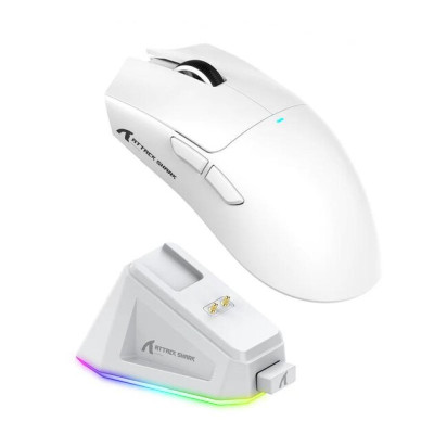 Миша бездротова ігрова Attack Shark X11 PAW3311 22000 DPI 2,4G+Bluetooth White
