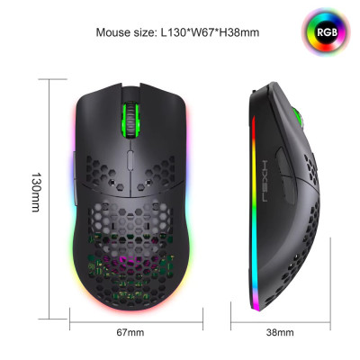 Мышь беспроводная HYSJ Т66 с аккумулятором и подсветкой 2,4G Black Мышь беспроводная HYSJ Т66 с аккумулятором и подсветкой 2,4G Black